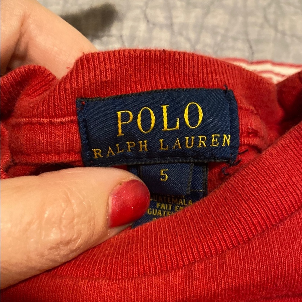 Polo by Ralph Lauren Red Short Sleeve Tee - Boys size 5 - Picture 2 of 3
